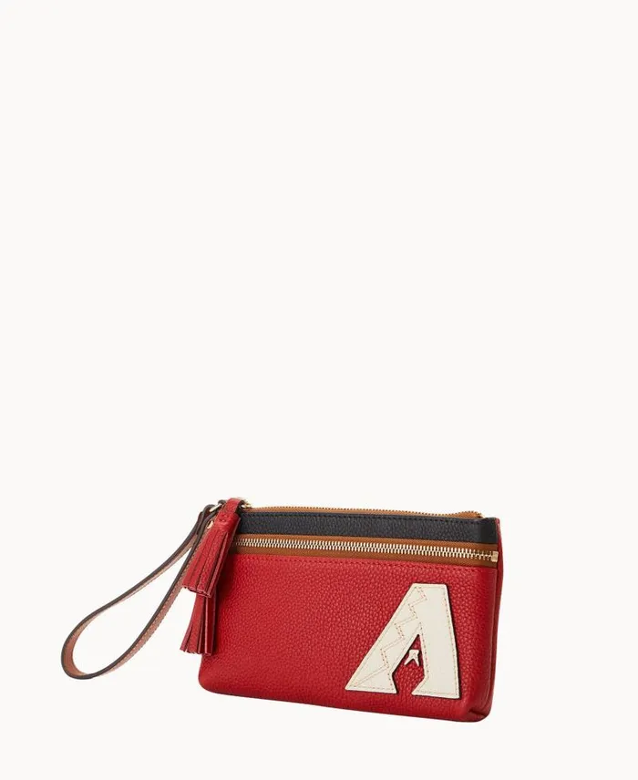 WomenMen Wallets Dooney and Bourke MLB Diamondbacks Double Zip Wristlet Diamondbacks