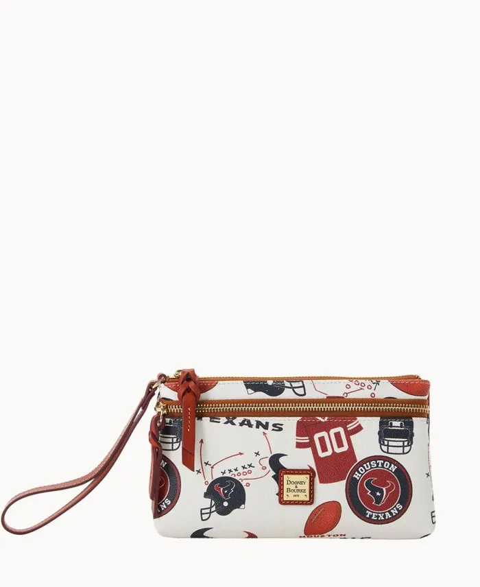 WomenMen Wallets Dooney and Bourke NFL Texans Double Zip Wristlet Houston Texans