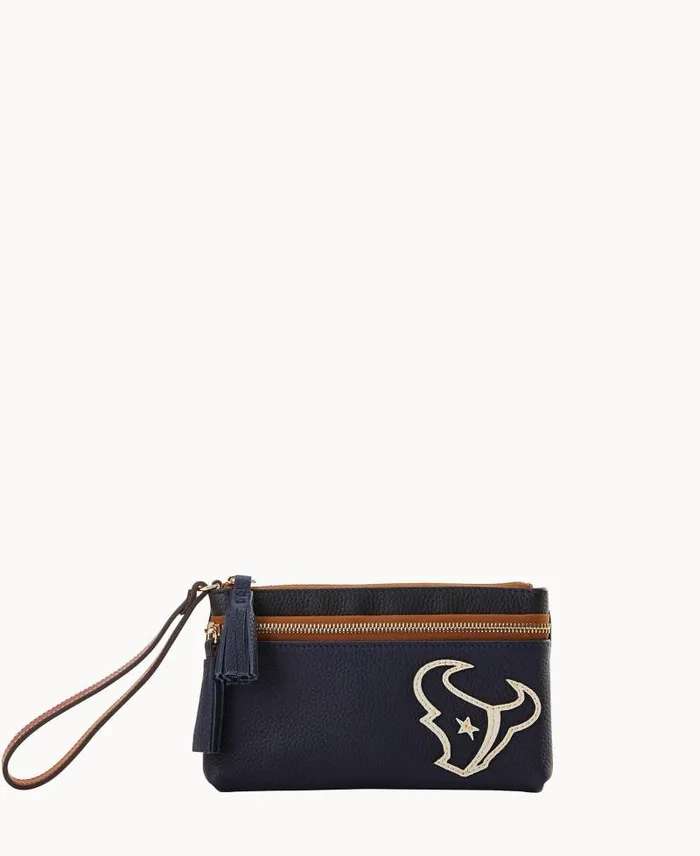 WomenMen Wallets Dooney and Bourke NFL Texans Double Zip Wristlet Texans