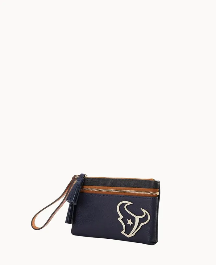 WomenMen Wallets Dooney and Bourke NFL Texans Double Zip Wristlet Texans