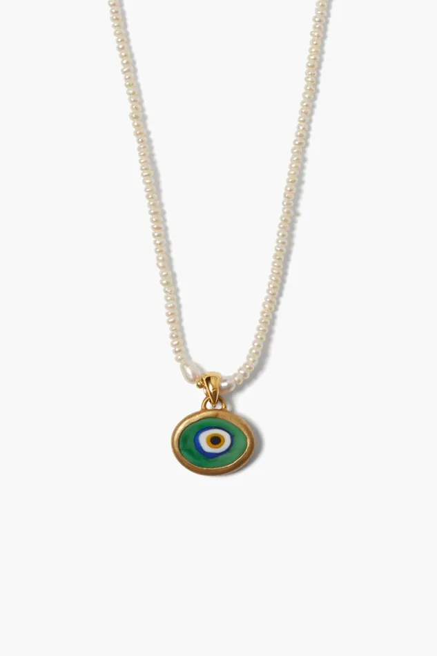 Women Mya Evil Eye Necklace White Pearl Chan Luu Necklaces