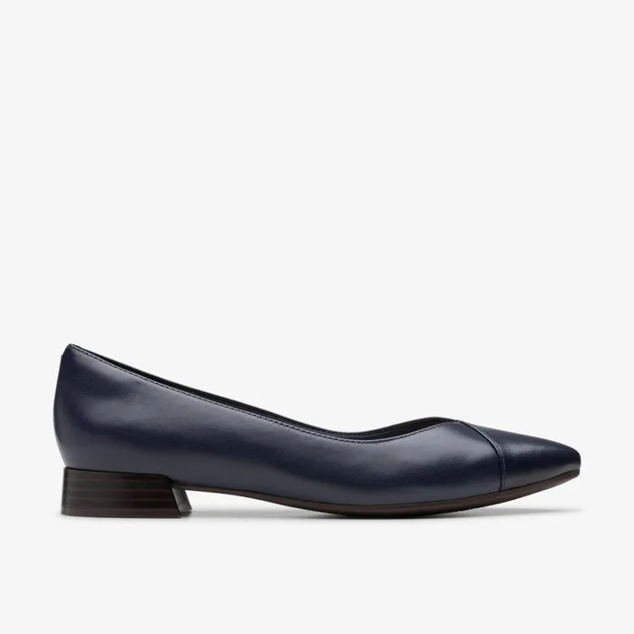Women Natalyn Wish Navy Leather Clarks Flats