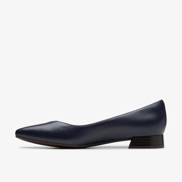 Women Natalyn Wish Navy Leather Clarks Flats