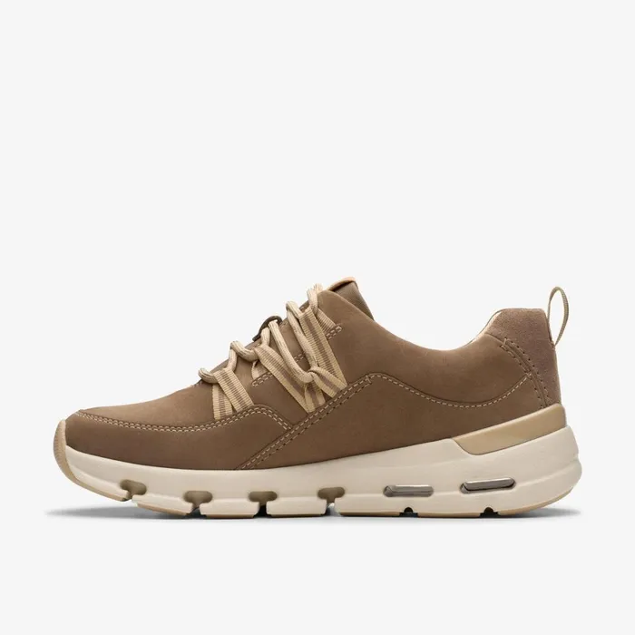 Women Nature X Tie Waterproof Pebble Combination Clarks Sneakers
