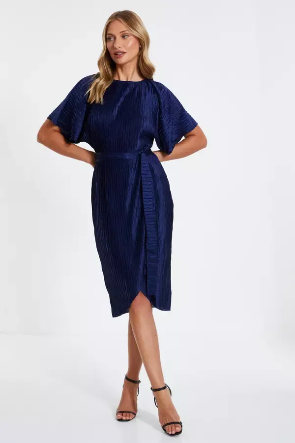 Women Navy Batwing Midi Dress Quiz Clothing Dresses
