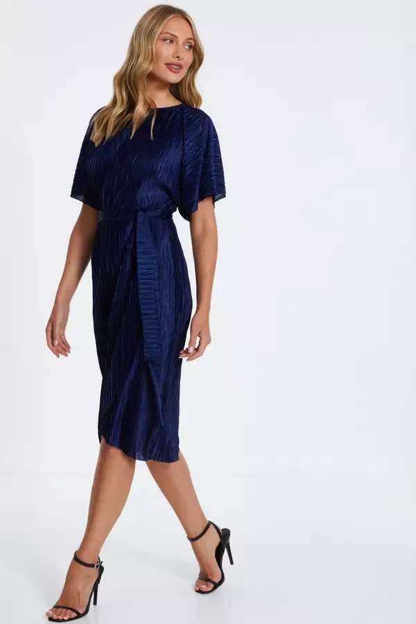 Women Navy Batwing Midi Dress Quiz Clothing Dresses