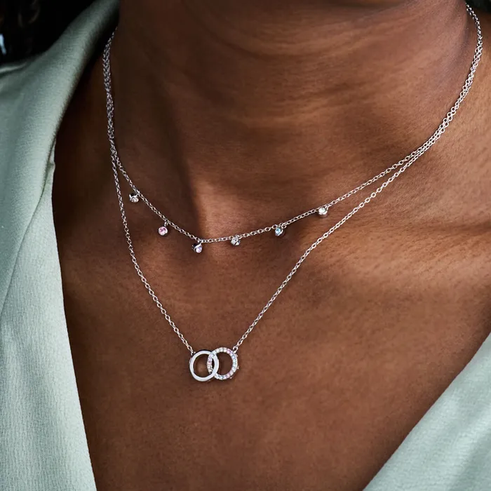 Women Olivia Burton Silver Choker and Interlink Necklace Gift Set Necklaces