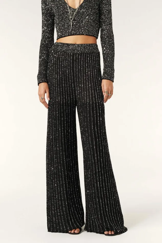 Women Pants and Jeans Baandsh Knit Pants Donna Black
