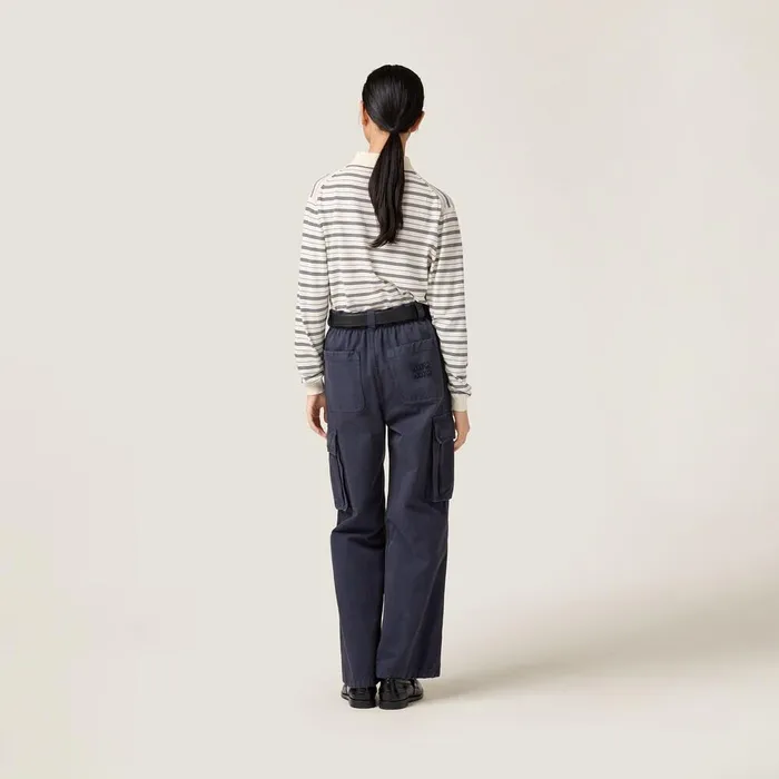 Women Pants And Shorts Miu Miu Gabardine Pants Navy Women Pants And Shorts Miu Miu Gabardine Pants Navy