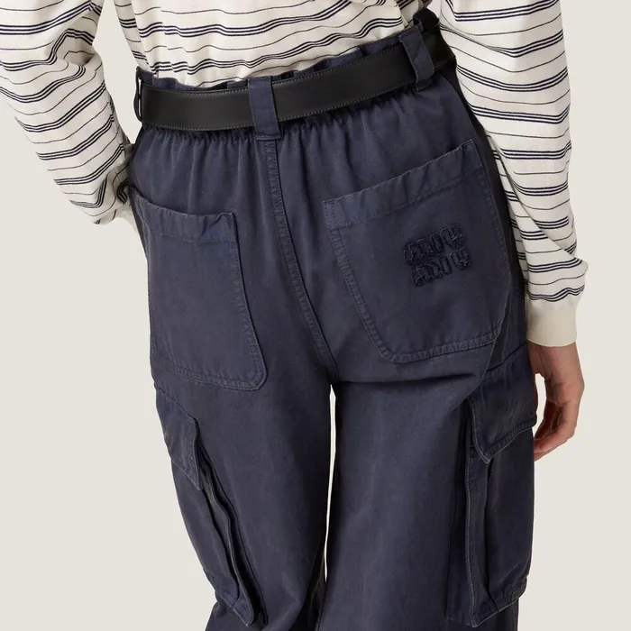 Women Pants And Shorts Miu Miu Gabardine Pants Navy Women Pants And Shorts Miu Miu Gabardine Pants Navy