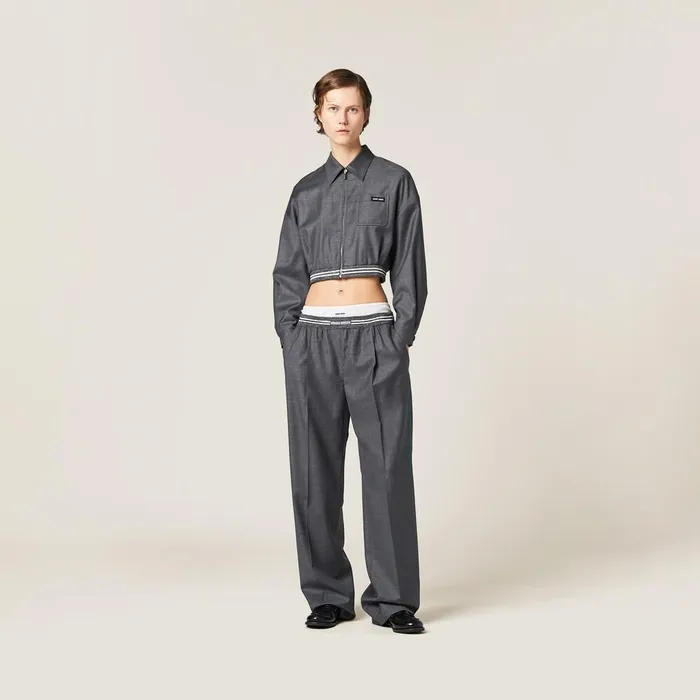 Women Pants And Shorts Miu Miu Grisaille Pants Slate Gray Women Pants And Shorts Miu Miu Grisaille Pants Slate Gray