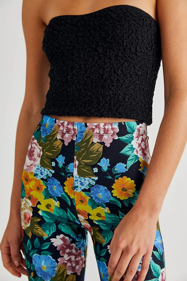 Women Pants Free People The Janis Printed Bells Rose Garden