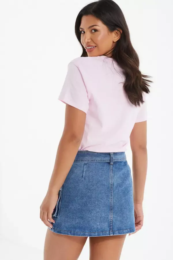 Women Pink Slogan Oversized Top Quiz Clothing Casual Clothing
