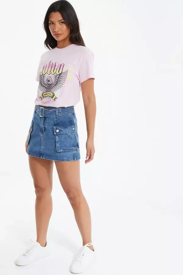 Women Pink Slogan Oversized Top Quiz Clothing Casual Clothing
