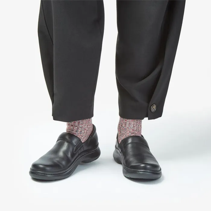 Women Pro Gem Black Leather Clarks SlipOns