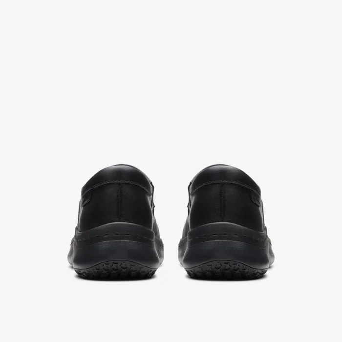 Women Pro Gem Black Leather Clarks SlipOns
