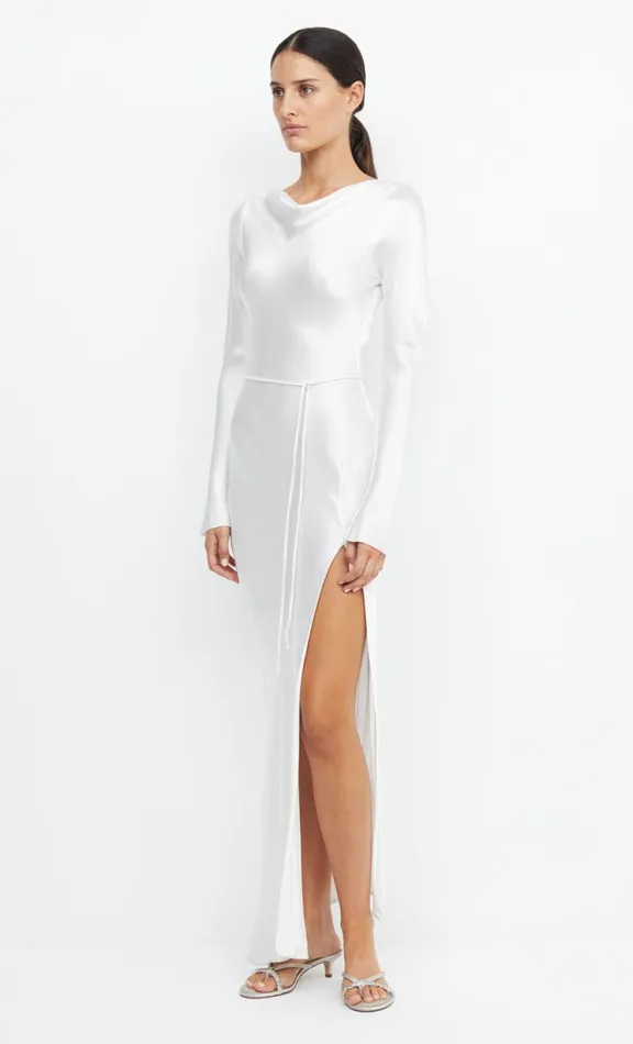 Women Prom Dresses Bec Bridge MOON DANCE LONG SLEEVE MAXI DRESS 8211 IVORY