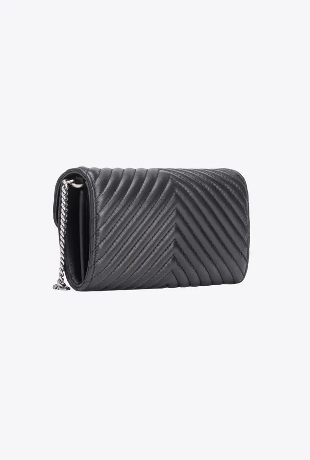 Women Purses Pinko Love Bag One Wallet Chevron Blackold Silver Women Purses Pinko Love Bag One Wallet Chevron Blackold Silver