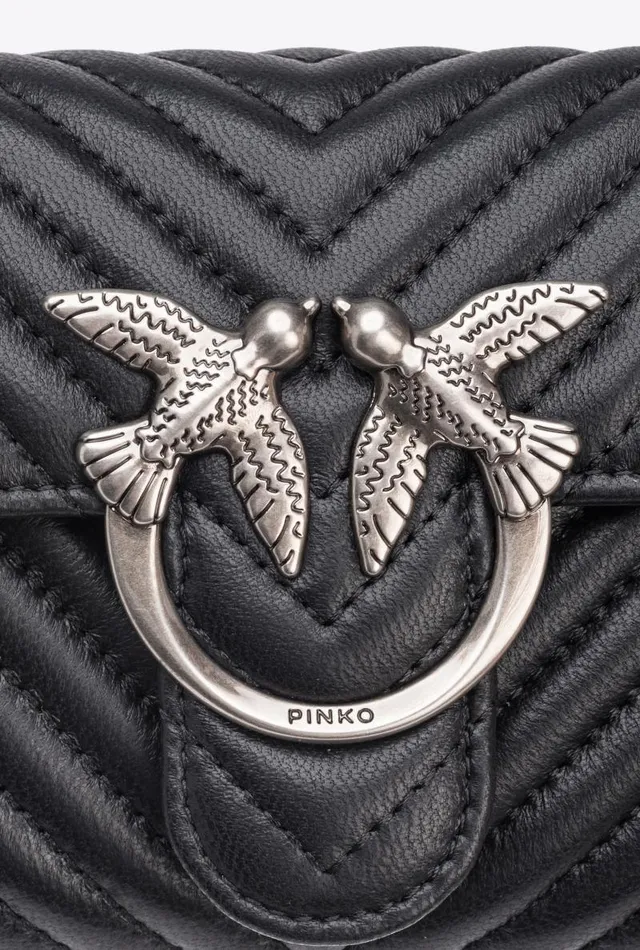 Women Purses Pinko Love Bag One Wallet Chevron Blackold Silver Women Purses Pinko Love Bag One Wallet Chevron Blackold Silver