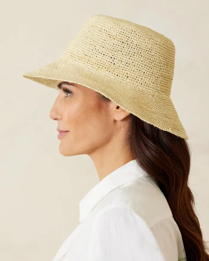 Women Raffia Packable Bucket Hat Natural Tommy Bahama Hats and Caps Women Raffia Packable Bucket Hat Natural Tommy Bahama Hats and Caps