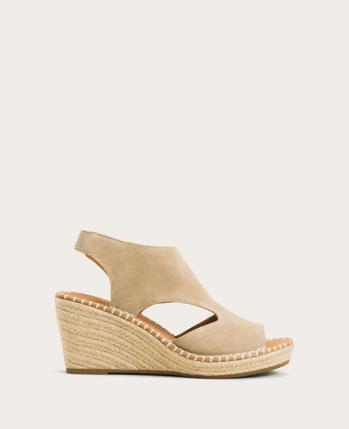 Women Sandals and Wedges Kenneth Cole GENTLE SOULS Cody Suede Espadrille Wedge Mushroom Suede Women Sandals and Wedges Kenneth Cole GENTLE SOULS Cody Suede Espadrille Wedge Mushroom Suede