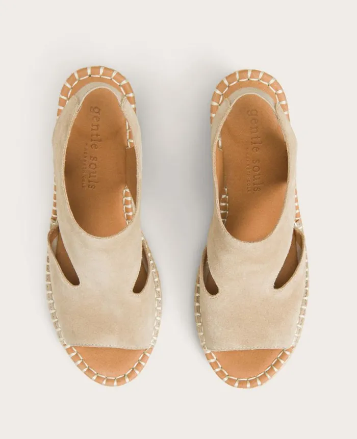 Women Sandals and Wedges Kenneth Cole GENTLE SOULS Cody Suede Espadrille Wedge Mushroom Suede Women Sandals and Wedges Kenneth Cole GENTLE SOULS Cody Suede Espadrille Wedge Mushroom Suede