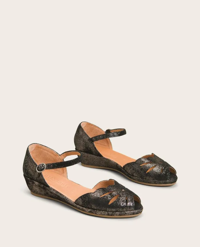 Women Sandals and Wedges Kenneth Cole GENTLE SOULS Lily Moon Ankle Strap Sandal Graphite