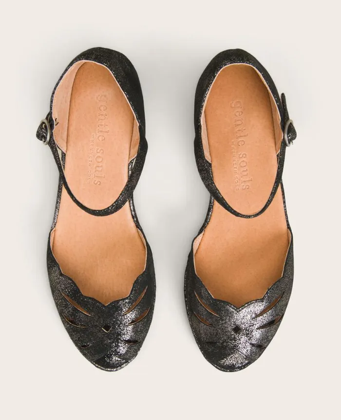 Women Sandals and Wedges Kenneth Cole GENTLE SOULS Lily Moon Ankle Strap Sandal Graphite