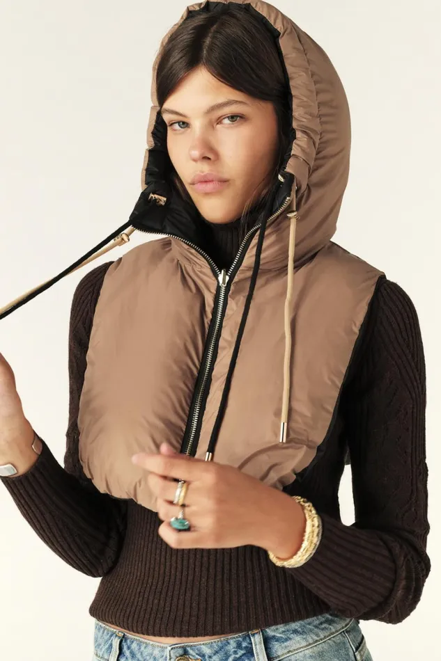 Women Scarves and Beanies Baandsh Fleece Hood Hyvan Black