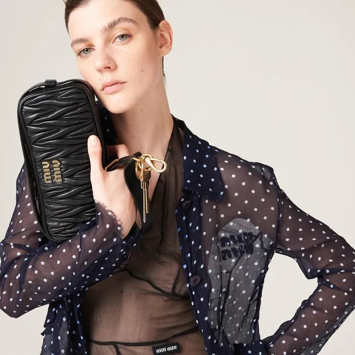 Women Shirts And Tops Miu Miu Chiffon Blouse Blueivory Women Shirts And Tops Miu Miu Chiffon Blouse Blueivory