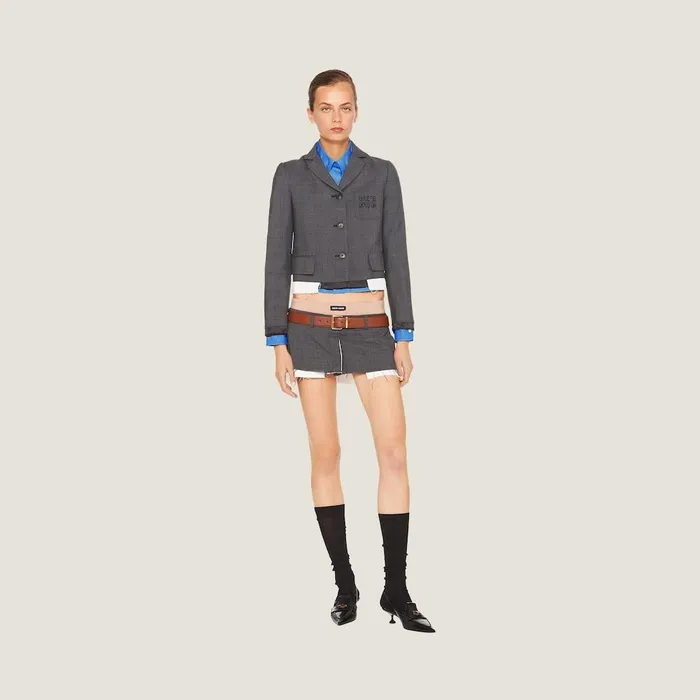 Women Shirts And Tops Miu Miu Cropped Poplin Shirt Periwinkle Blue Women Shirts And Tops Miu Miu Cropped Poplin Shirt Periwinkle Blue