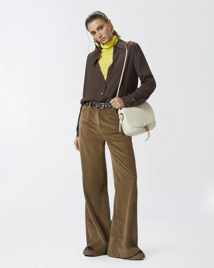 Women Shirts Pinko Shirt In Silkblend Crepe De Chine Brownafrica Earth Women Shirts Pinko Shirt In Silkblend Crepe De Chine Brownafrica Earth