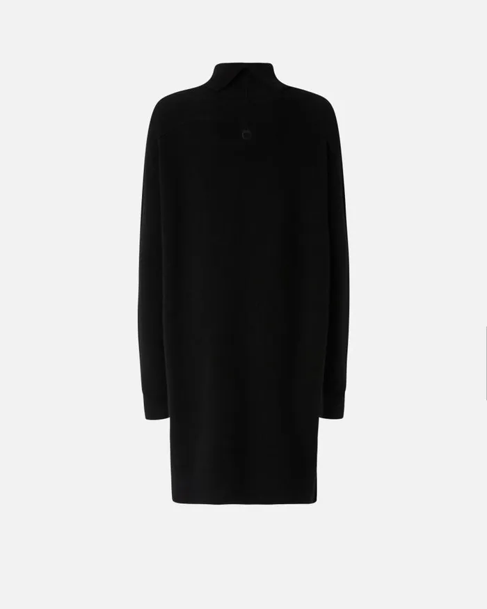 Women Short Dresses Pinko Cashmereblend Turtleneck Dress With Front Slit Limo Black Women Short Dresses Pinko Cashmereblend Turtleneck Dress With Front Slit Limo Black