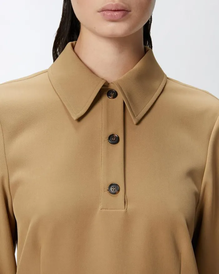 Women Short Dresses Pinko Polostyle Mini Dress Made Of Technical Fabric Brown 8211 Otter Women Short Dresses Pinko Polostyle Mini Dress Made Of Technical Fabric Brown 8211 Otter