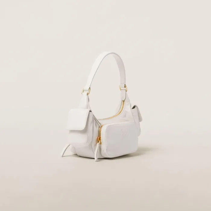 Women Shoulder Bags Miu Miu Nappa Leather Pocket Bag White Women Shoulder Bags Miu Miu Nappa Leather Pocket Bag White