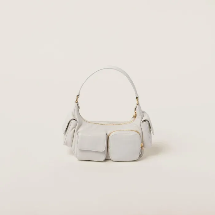 Women Shoulder Bags Miu Miu Nappa Leather Pocket Bag White Women Shoulder Bags Miu Miu Nappa Leather Pocket Bag White