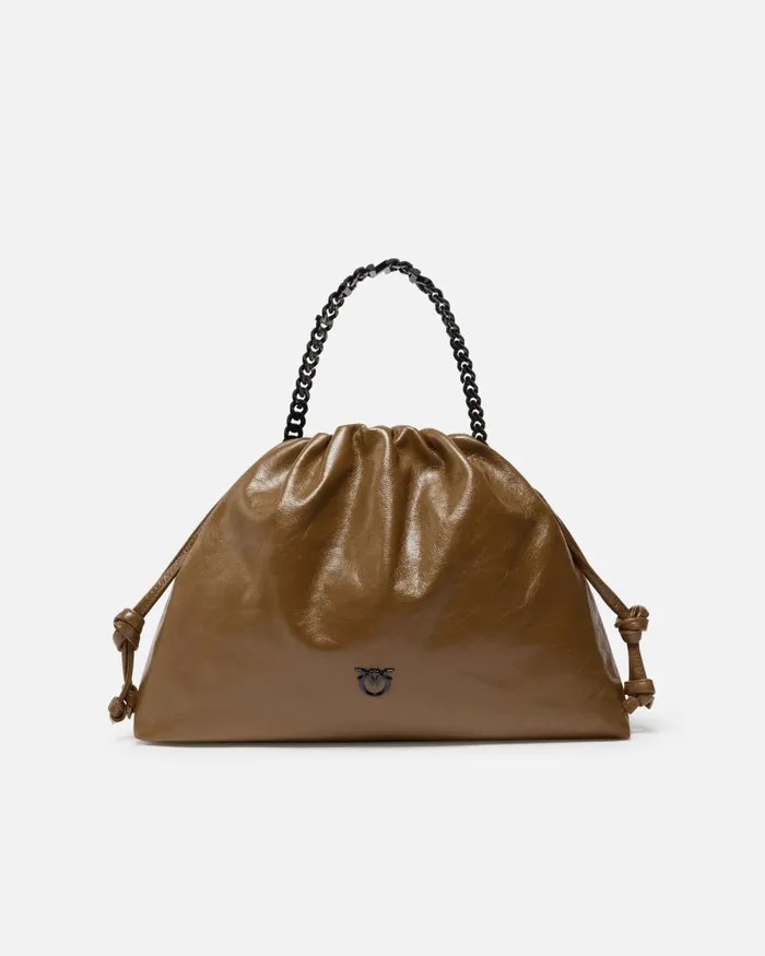 Women Shoulder Bags Pinko Naplak Leather Shoulder Bag With Chain Strap Plantationcolourblock Women Shoulder Bags Pinko Naplak Leather Shoulder Bag With Chain Strap Plantationcolourblock