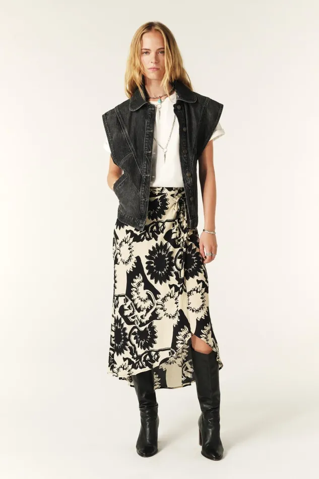 Women Skirts and Shorts Baandsh Midi Wrap Skirt Fybo Black