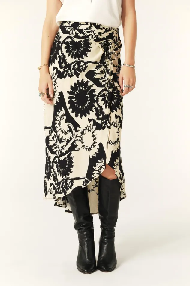 Women Skirts and Shorts Baandsh Midi Wrap Skirt Fybo Black