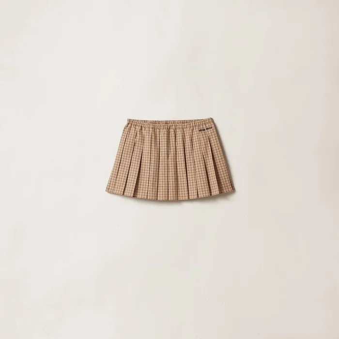 Women Skirts Miu Miu Checked Miniskirt Cord