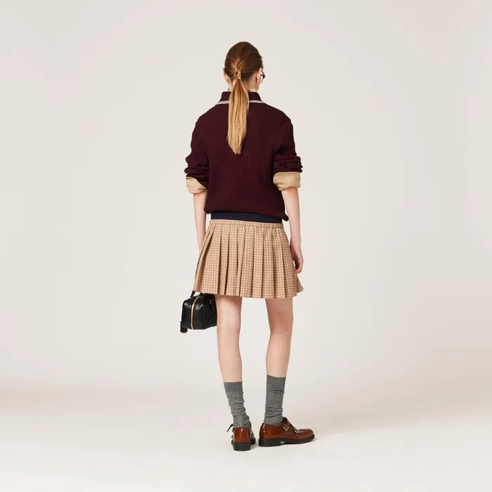 Women Skirts Miu Miu Checked Miniskirt Cord Women Skirts Miu Miu Checked Miniskirt Cord