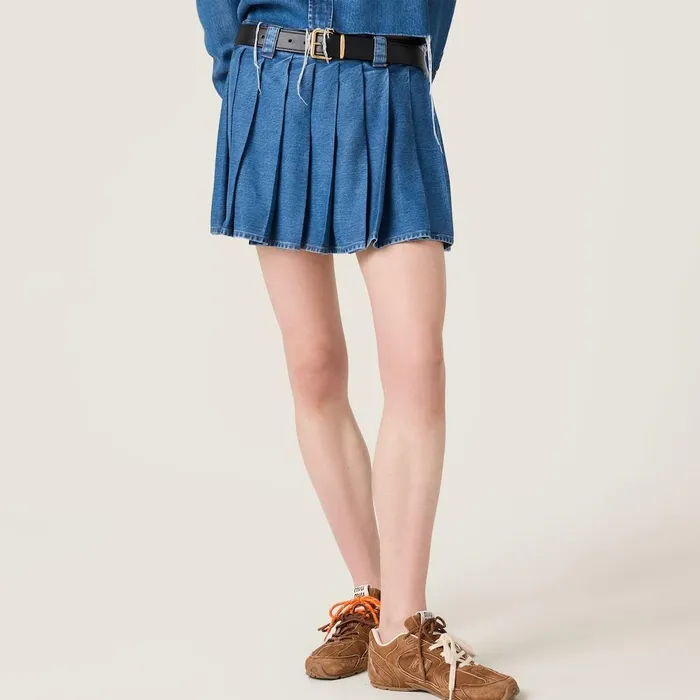 Women Skirts Miu Miu Denim Miniskirt Navy