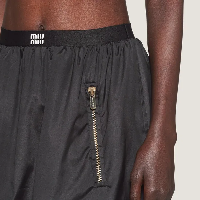 Women Skirts Miu Miu Technical Silk Miniskirt Black Women Skirts Miu Miu Technical Silk Miniskirt Black