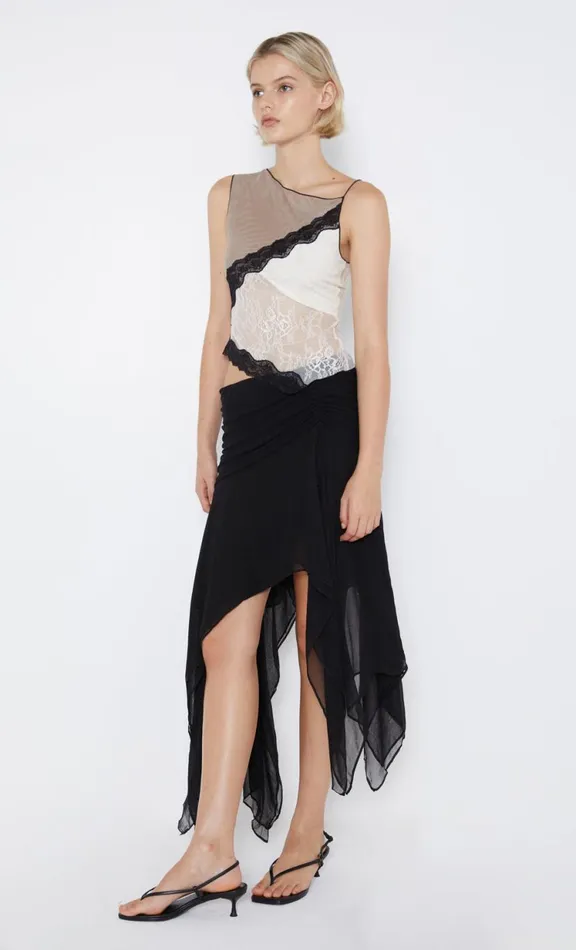 Women Sleeveless Bec Bridge ABRIELLE ASYM TANK 8211 TAUPEIVORY