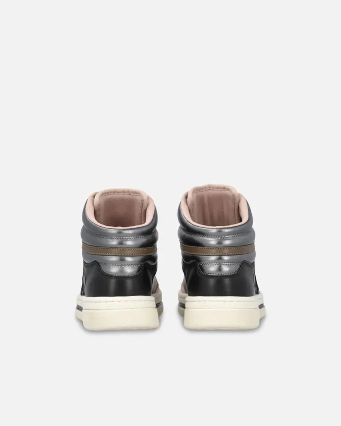 Women Sneakers Pinko Laminated Hightop Sneakers Pewterblacknude Women Sneakers Pinko Laminated Hightop Sneakers Pewterblacknude