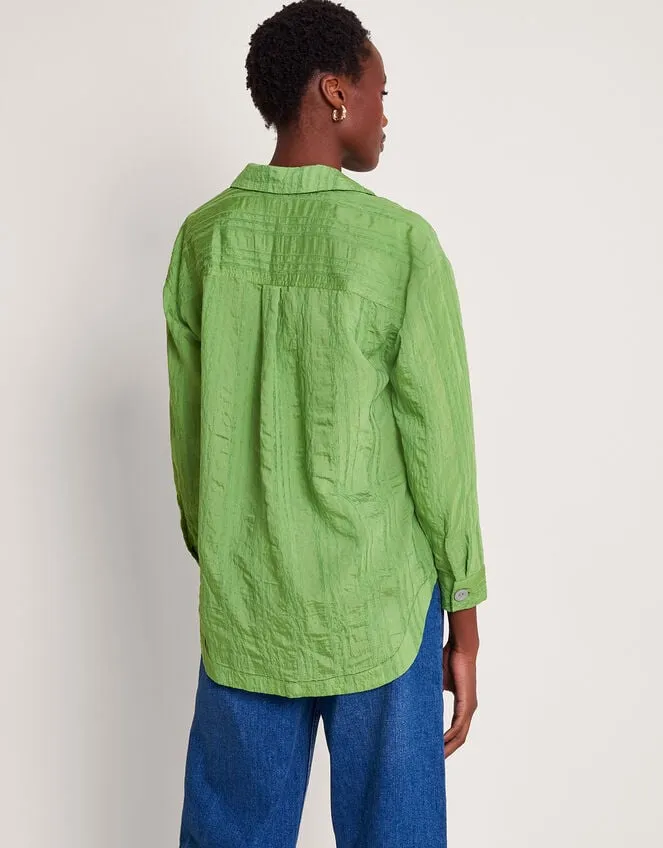 Women Sofia Textured Shirt Green Monsoon Tops and Blouses