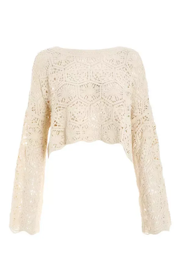 Women Stone Crochet Top Quiz Clothing Casual Clothing