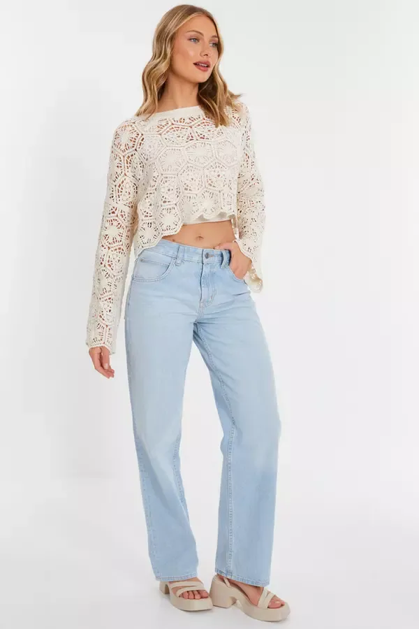 Women Stone Crochet Top Quiz Clothing Casual Clothing