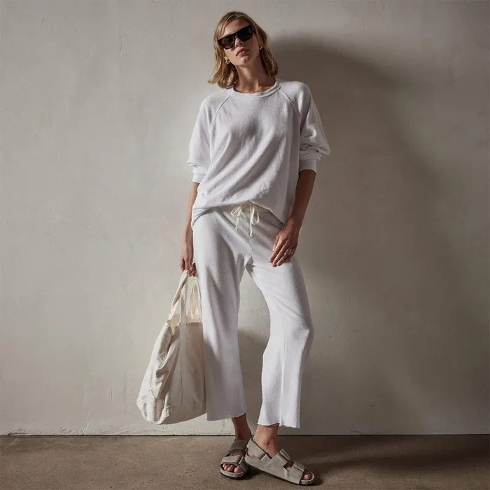 Women Sweat TopsBottoms James Perse Vintage French Terry Relaxed Sweatshirt White