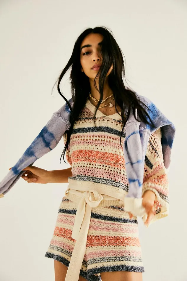 Women Sweater Dresses Free People Stripes For Days Set Sunset Combo